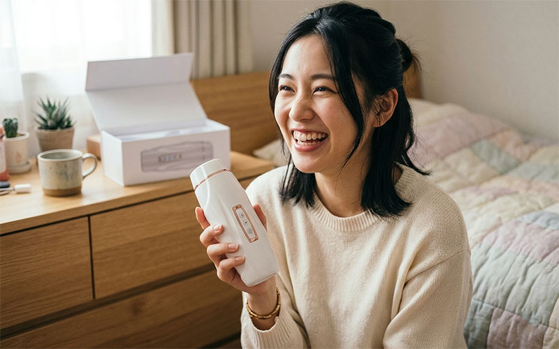 Máy âm đạo giả cầm tay bú mút rung sưởi đa chế độ cho nam tự sướng